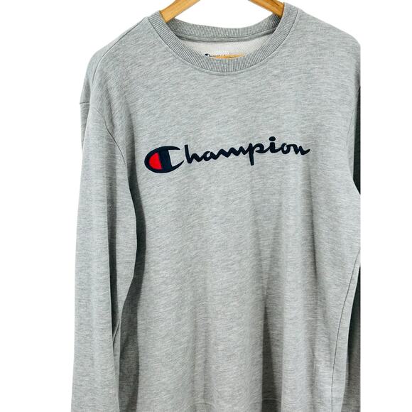 Champion‎ Gray French Terry Crew Neck Sweatshirt Men’s Large - Picture 6 of 9